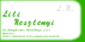 lili meszlenyi business card